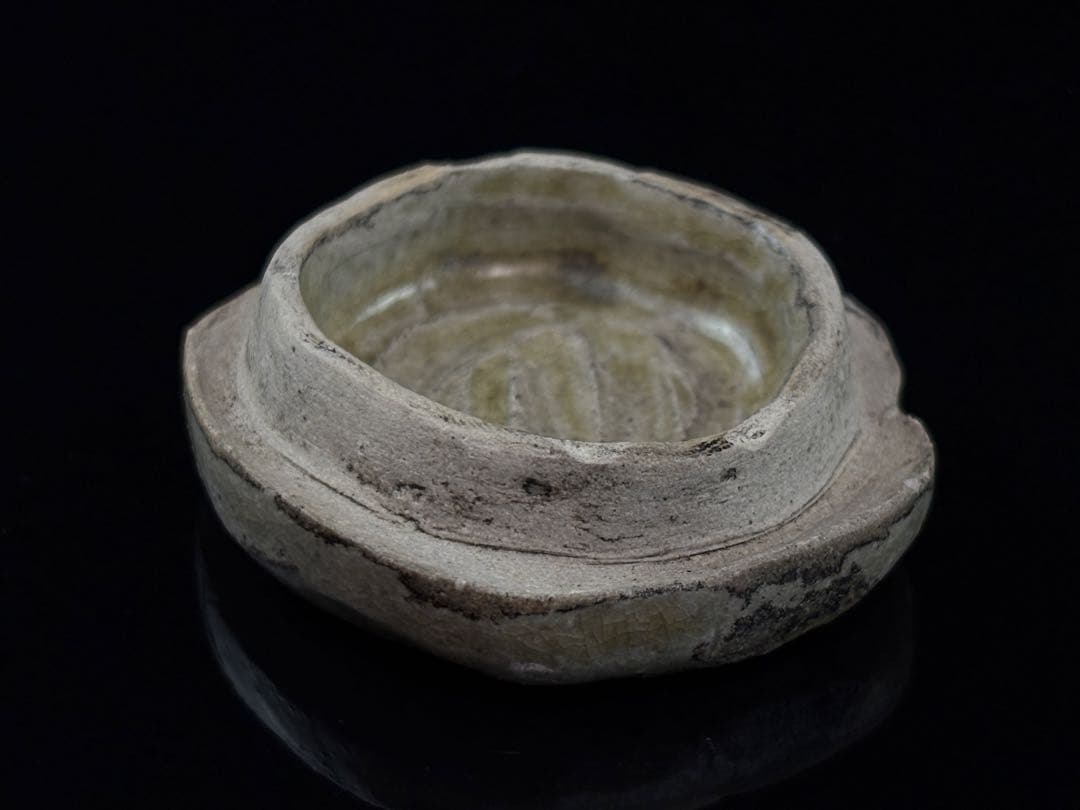 江戸末期 瀬戸焼名工【加藤春岱】古御深井 寿老人 香合 共箱 R7112338