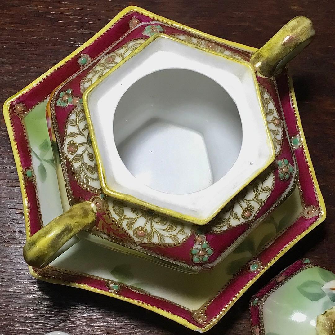 オールドノリタケ◆シュガーポット◆金彩 薔薇
