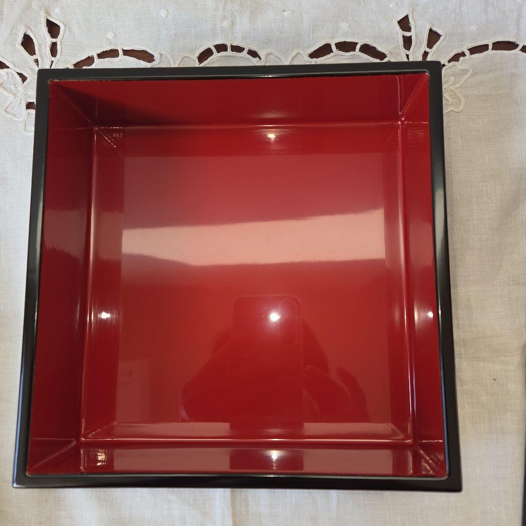 菖蒲と橋の重箱(六寸角三段重)高級漆器