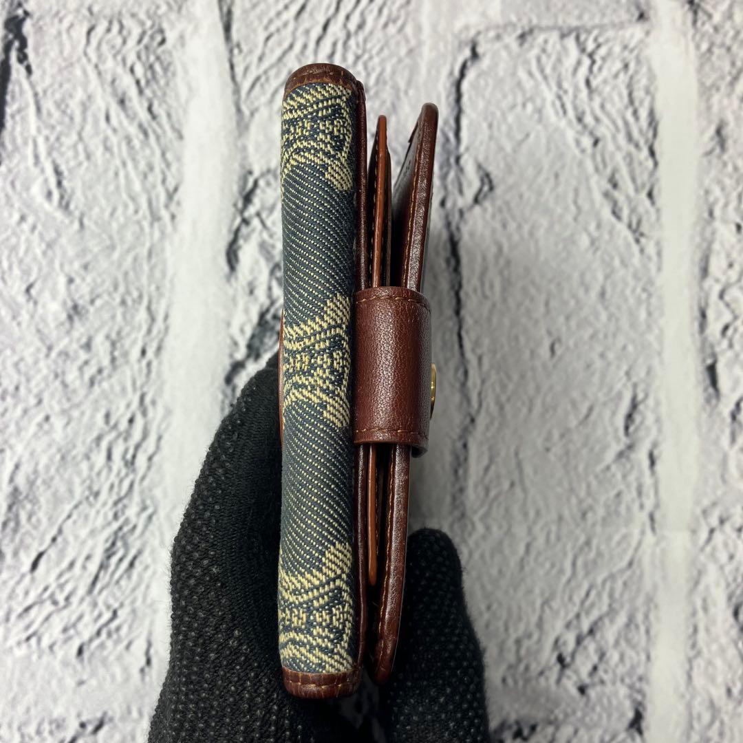 美品✨セリーヌ パリマカダム デニムキャンバス レザー トリオンフ 三つ折り財布