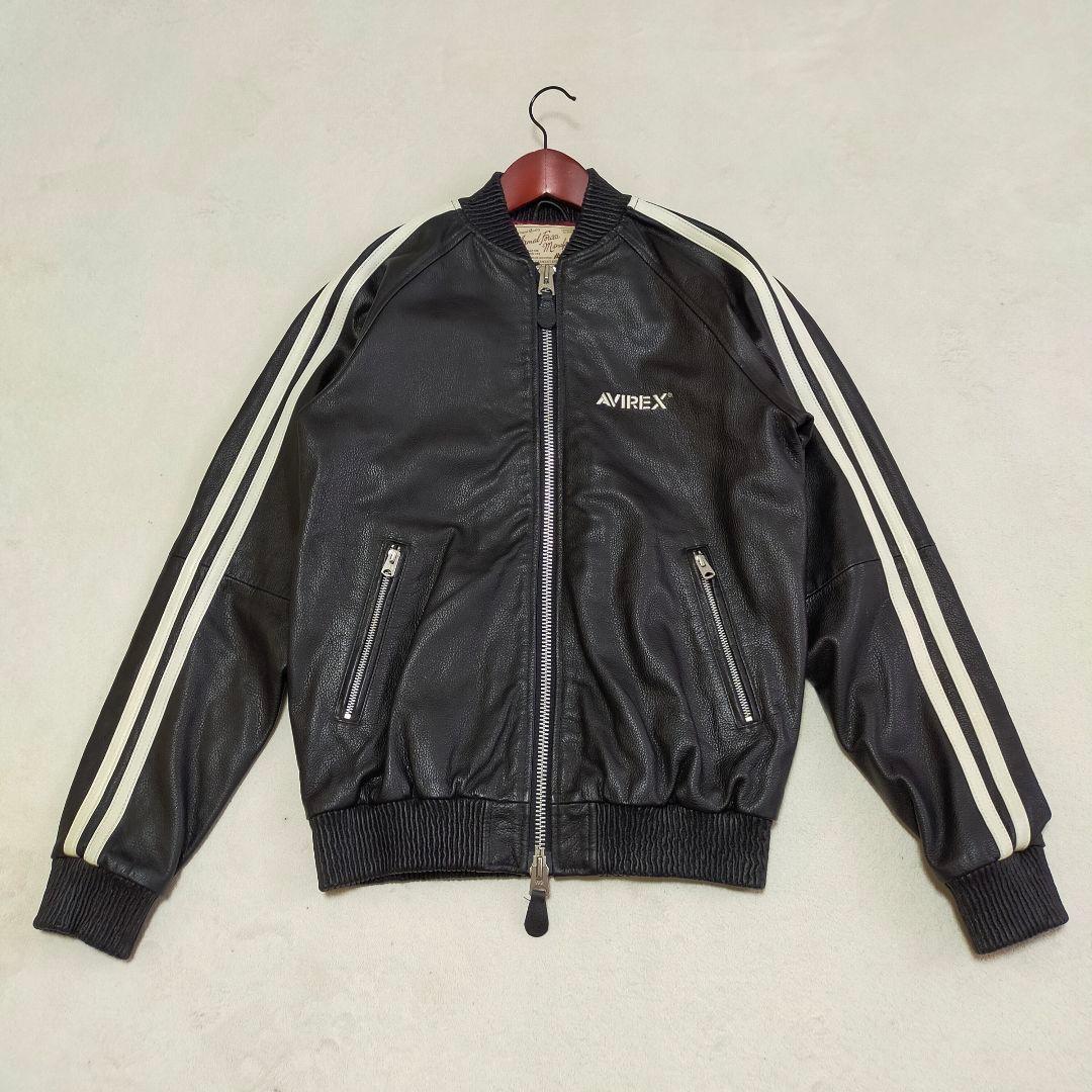 美品　AVIREX　М　羊革　レザートラックジャケット