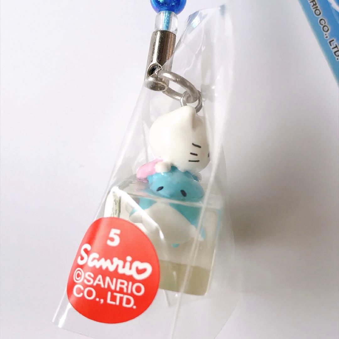 ご当地キティ★水族館限定★クリアキューブ★根付け★ストラップ★イルカ★ビーズ