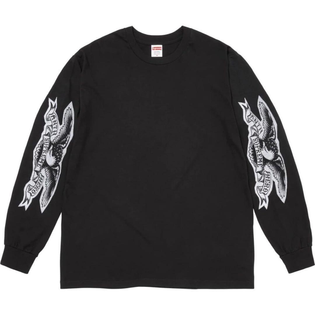 シュプリーム アンタイヒーロー イーグル エルエス Tシャツ