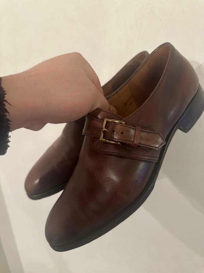 掘り出し物⭐️ジョンロブ‼️6E⭐️モンクストラップ‼️ブラウン⭐️破格‼️