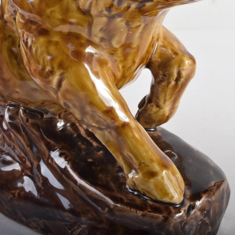 九谷焼　人間国宝　三代徳田八十吉作　猪　干支置物　C　8299