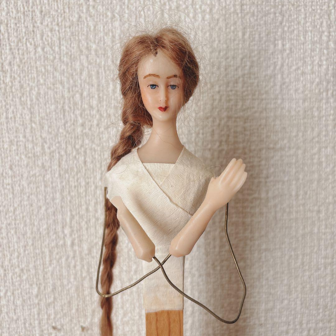 手の欠けたワックスドール　聖品　アンティーク　ブロカント　フランス