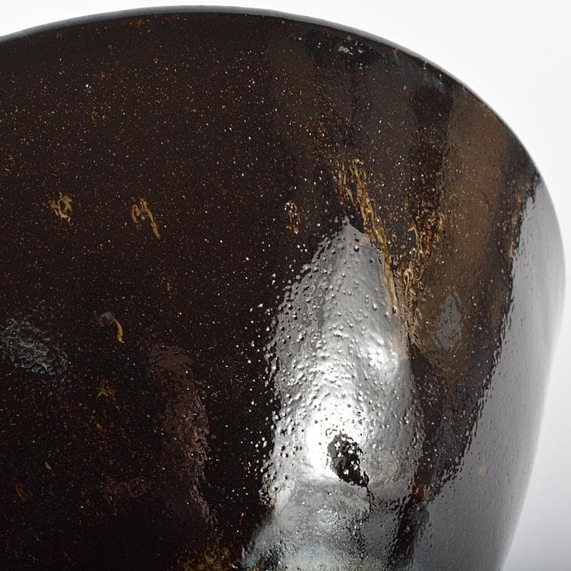 茶道具　人間国宝　加藤土師萌　黒唐津　茶碗　共布共箱　D　R6899