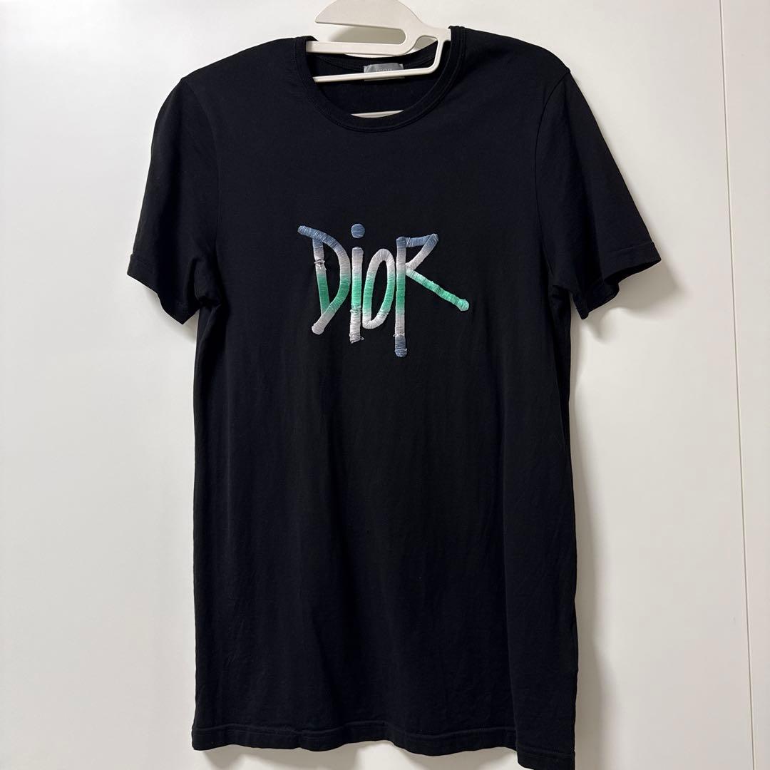 限定コラボ　ディオール×ステューシー 刺繍ロゴ Tシャツ