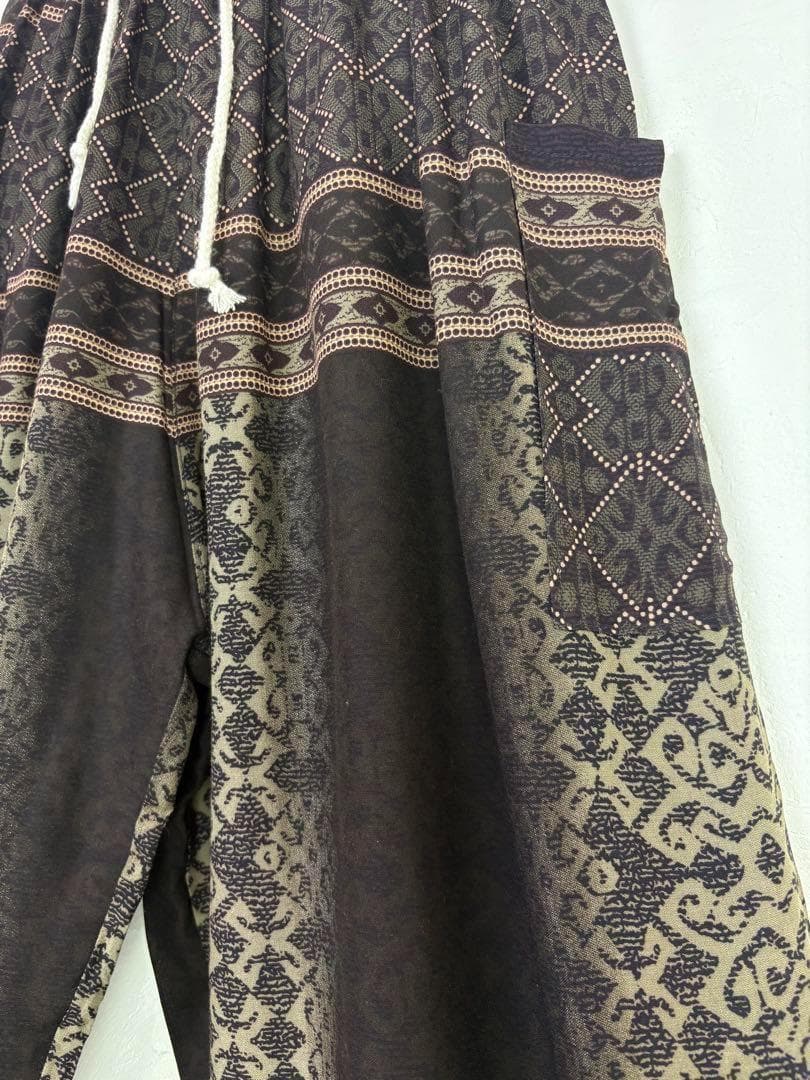 専用です！アラジン　タイパンツ　男女兼用【ゴム紐】B柄DKブラウン　F706-4