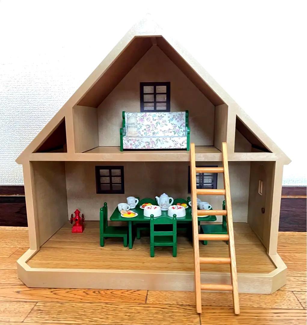 「シルバニアファミリー」初代 初期 赤い屋根のお家&小物セット　計32点