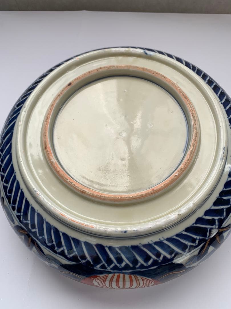 古伊万里　赤絵大三鉢　時代箱付き　送料込み