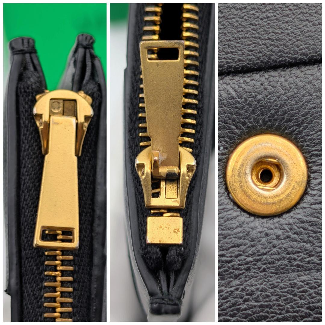 ボッテガヴェネタ カセット 三つ折り コンパクト ウォレット ブラック RFID