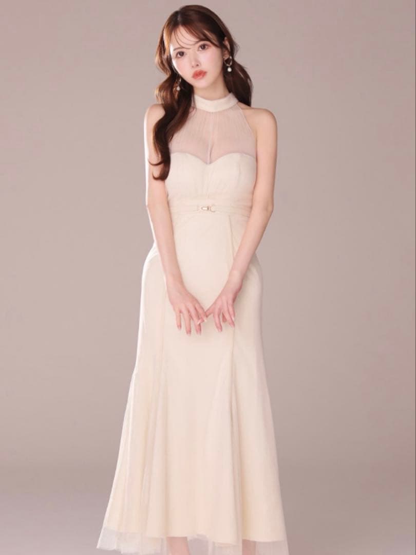 値下げ中‼️ Sugar ホルターネック ロングドレス キャバドレス アイボリー