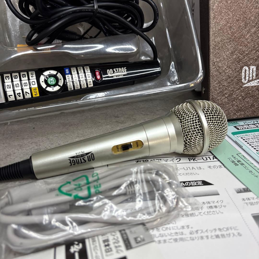 美品！カラオケ オンステージ PK-114GT 家庭用カラオケ 増設マイク