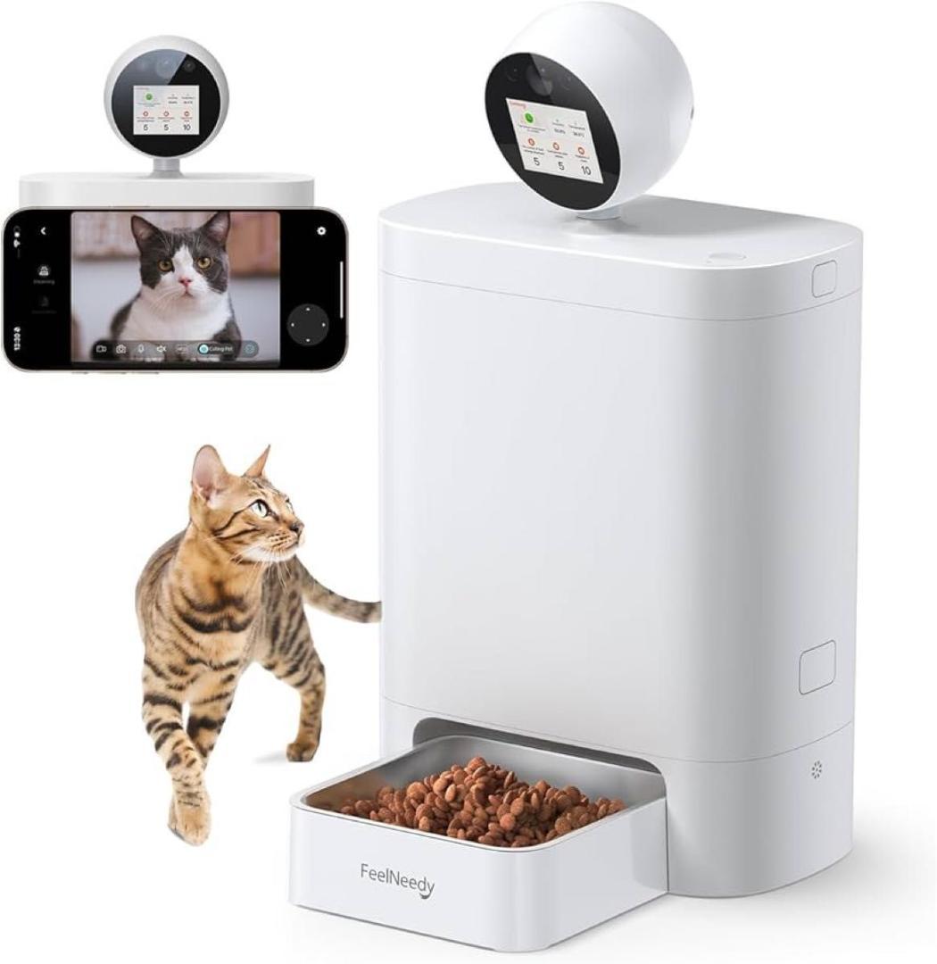 自動給餌器　カメラ付き 猫 中小型犬用 WiFi 5G&2.4G対応 スマホ遠隔