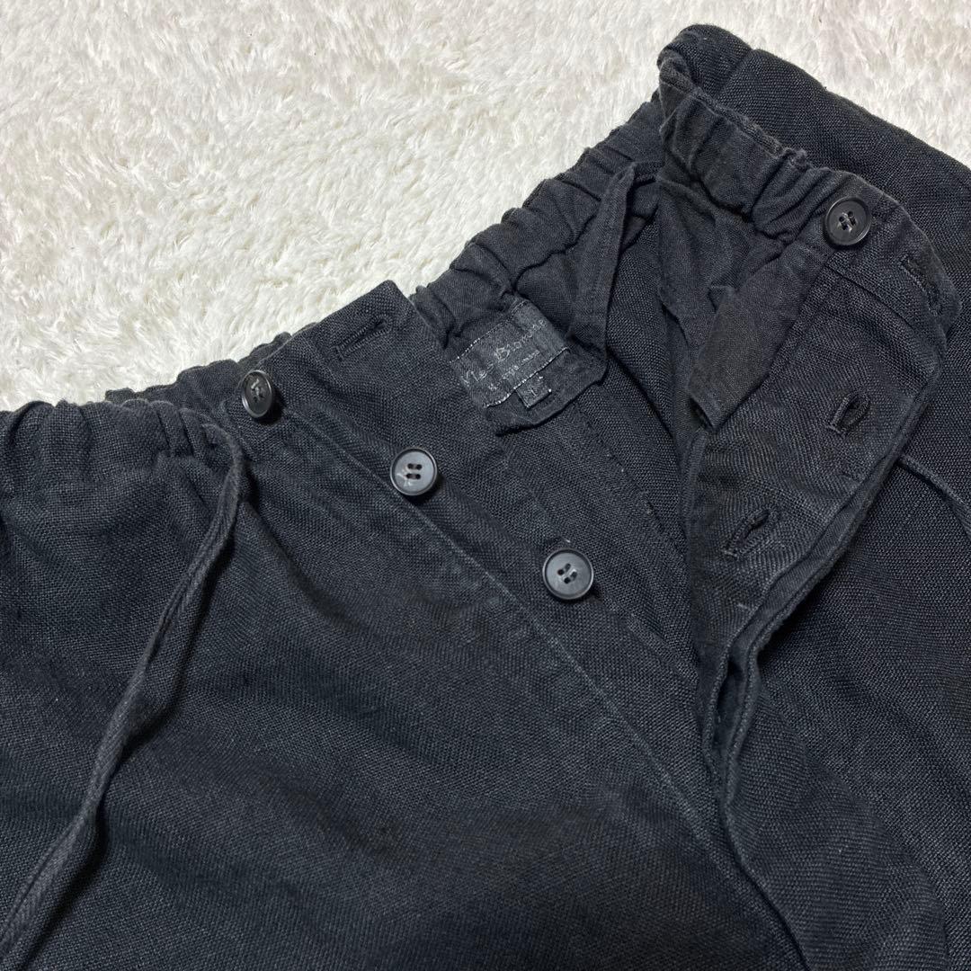 vlas blomme ワークリネンサルエルパンツ　ブラック　チャコール