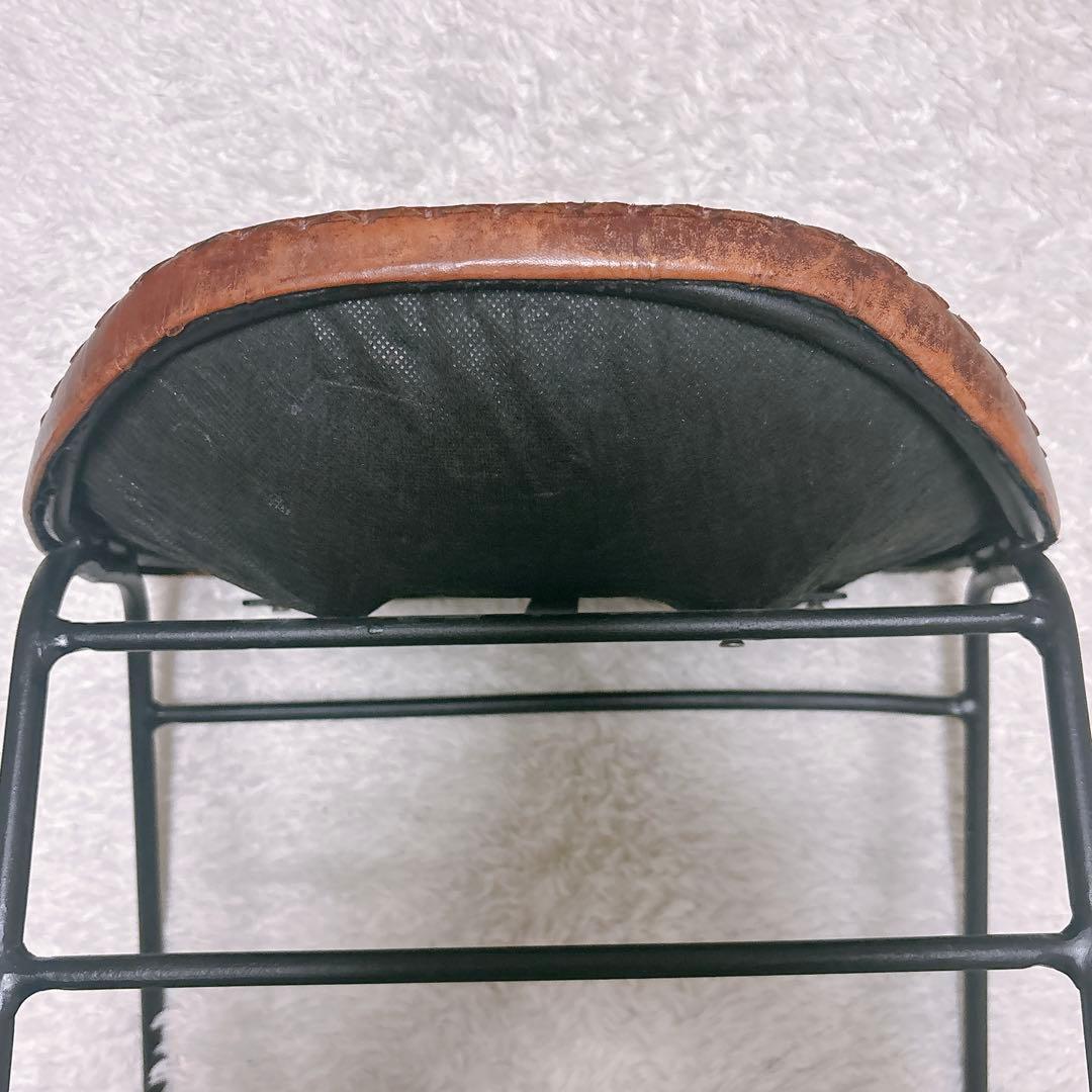 本革】アイアン スツール レザー スツール インダストリアル　ヴィンテージ