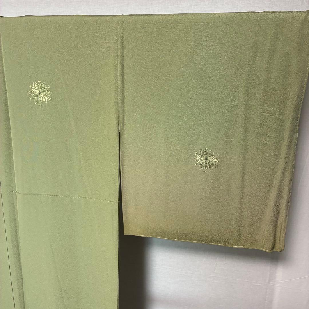 D54訪問着 総刺繍 蘇州刺繍 一つ紋 正絹 着物 袷 しつけ糸付き未使用極美品