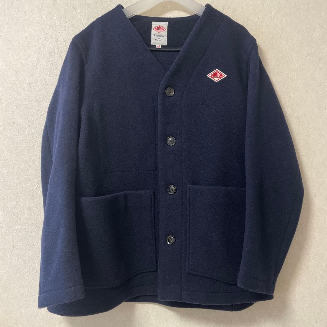 DANTON ウールモッサノーカラージャケット Vネック　サイズ40
