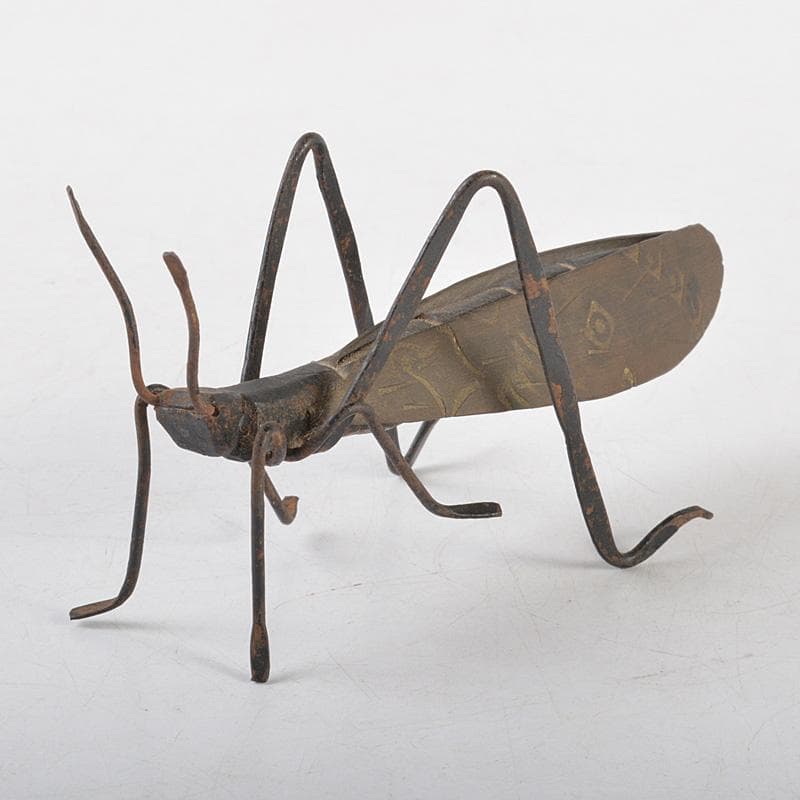 時代金工　古鉄　鈴虫　飛蝗　置物　V　R5581