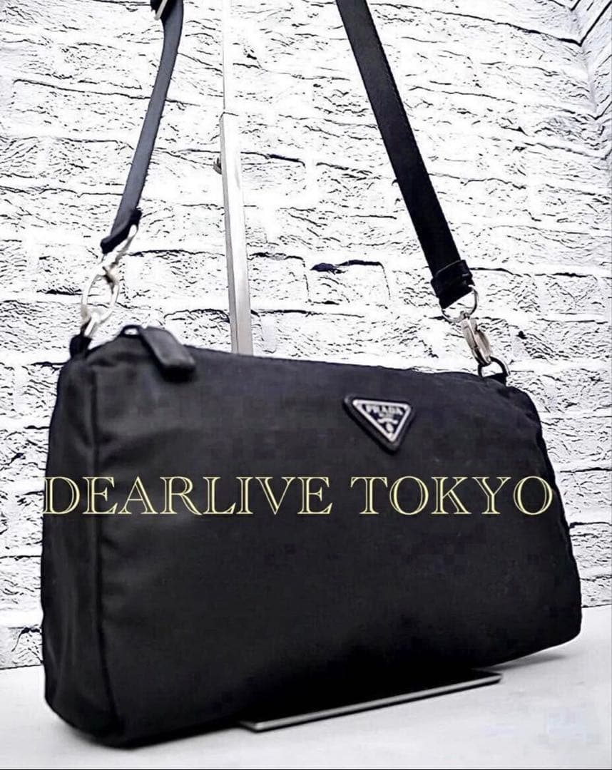 ◆ PRADA プラダ テスート ナイロン ショルダー カメラ バッグ ポーチ黒