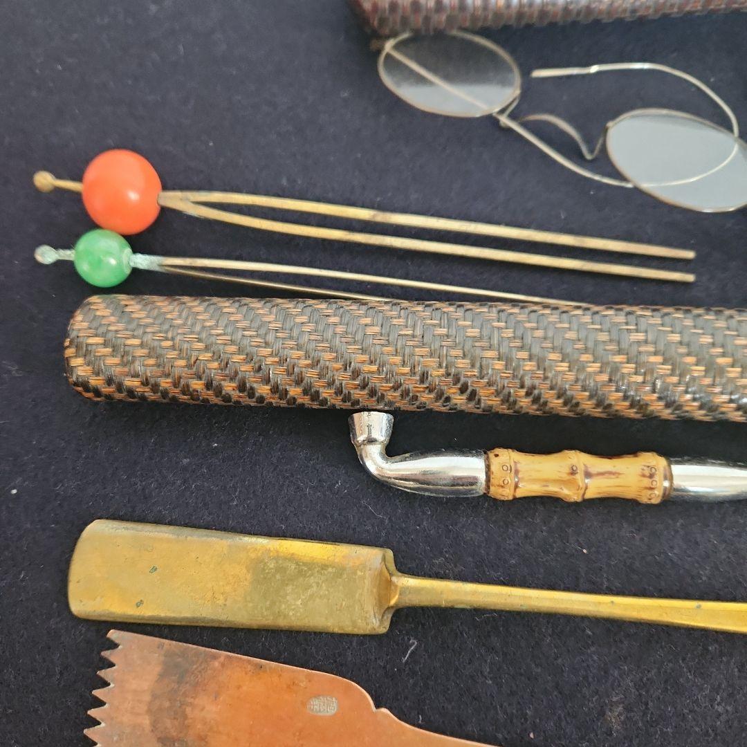 煙管‥古いメガネ入れ‥カンザシいろいろ