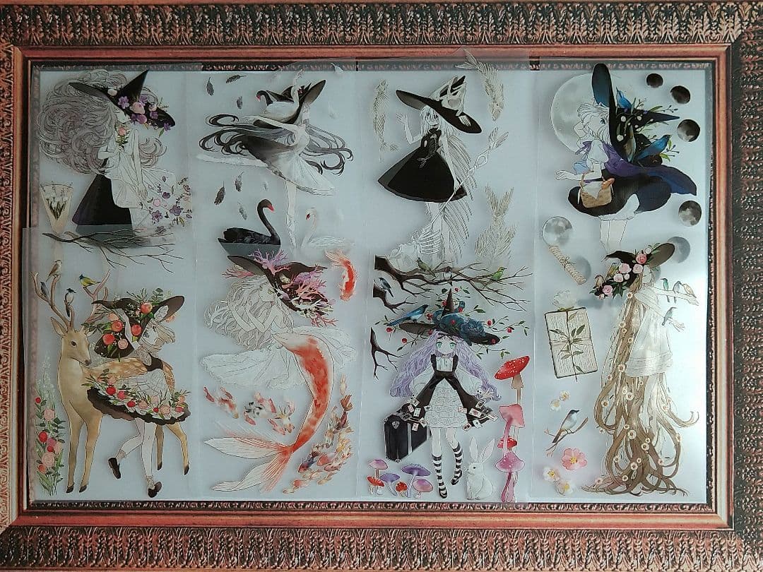 のこり１☆再販☆J30＃魔女吟遊詩(霧面PET)切り売り海外人物マステ女の子