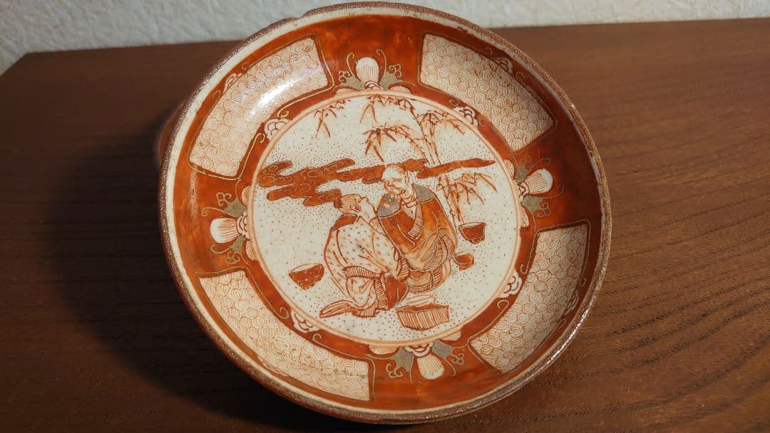 九谷焼　赤絵　小野窯　宮本屋窯　飯田屋　アンティーク九谷焼　蔵出し　2客