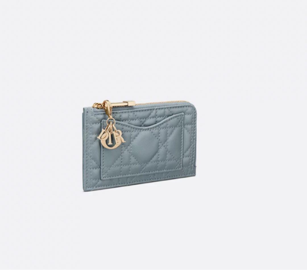 ライトブルー キルティング ケース ディオール　Dior レディ