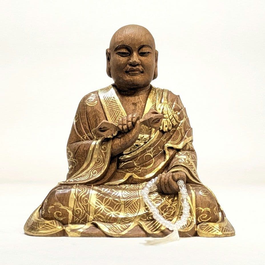 【フォロー割・新品】 弘法大師　金泥　紅檀　総高さ約12.5cm　空海