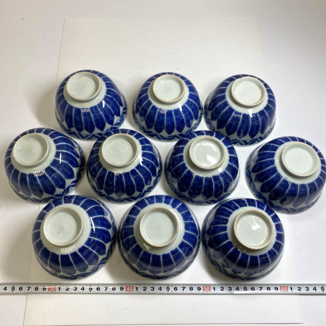 古伊万里　染付蓋茶碗　トヒチル　W11.5cm/10cm 東N7-1026☆2F