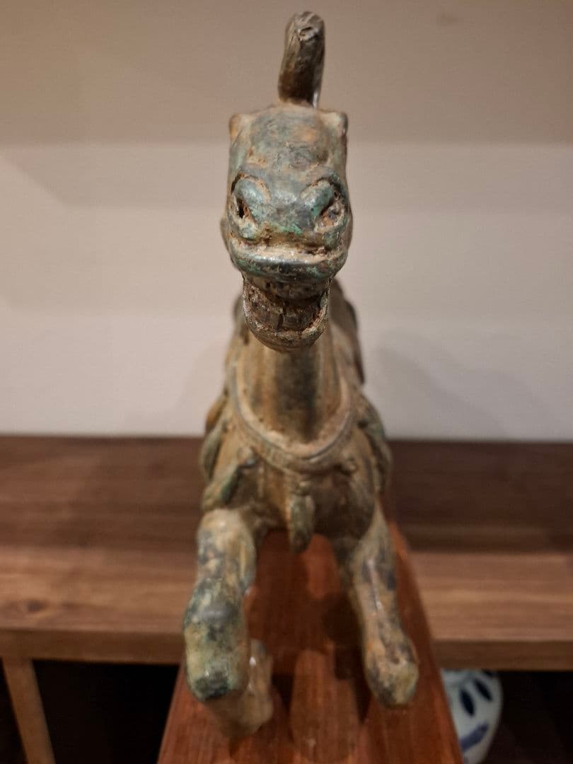 名豪家蔵出し ブロンズ馬の彫刻 台座有り