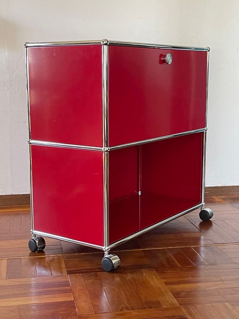 USM ハラー 1列 2段 ドロップダウンドア キャスター キャビネット