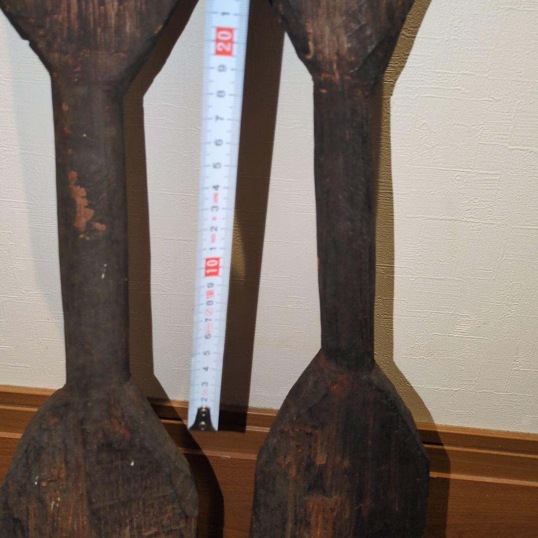 木製オール 2本セット アジアンテイスト木製櫂(かい)