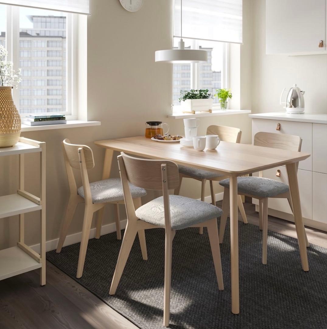 IKEA LISABO リーサボー アッシュ材 テーブル×1 チェア×4