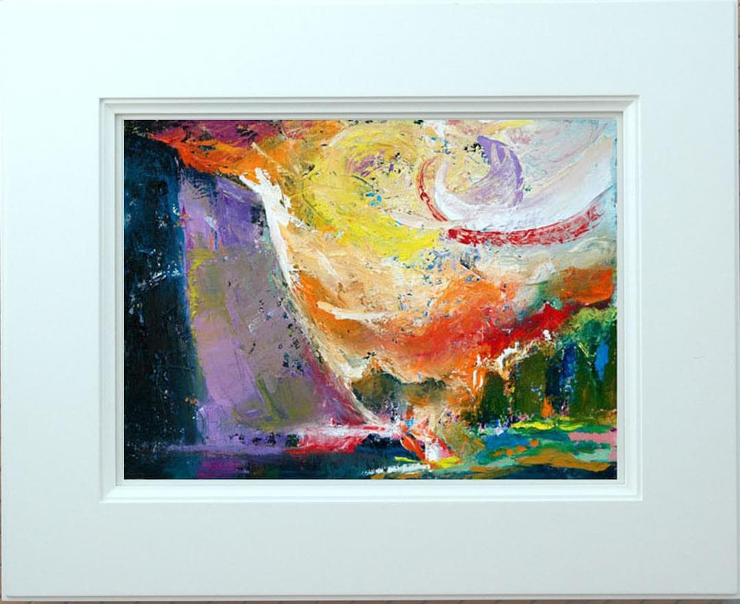 油絵 菅家令子 絵 絵画インテリア 額付(白) uF6-111309 風景朝夕陽