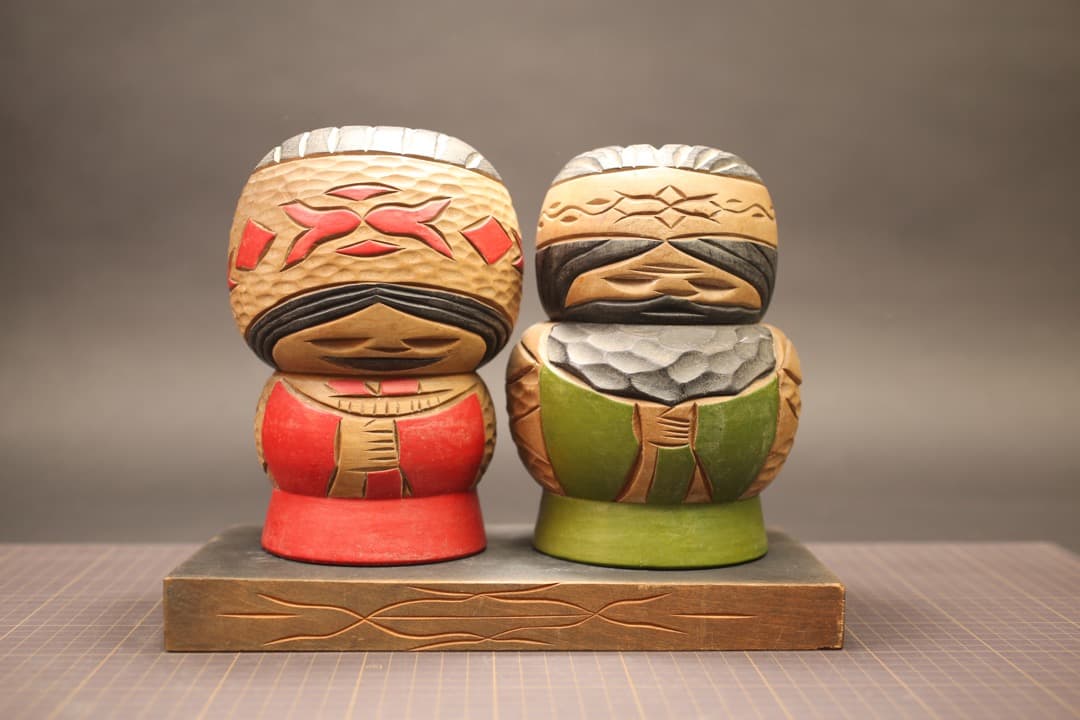 【即購入可】北海道／アイヌ／ニポポ人形／夫婦／骨董／古美術／郷土玩具／工芸／土産