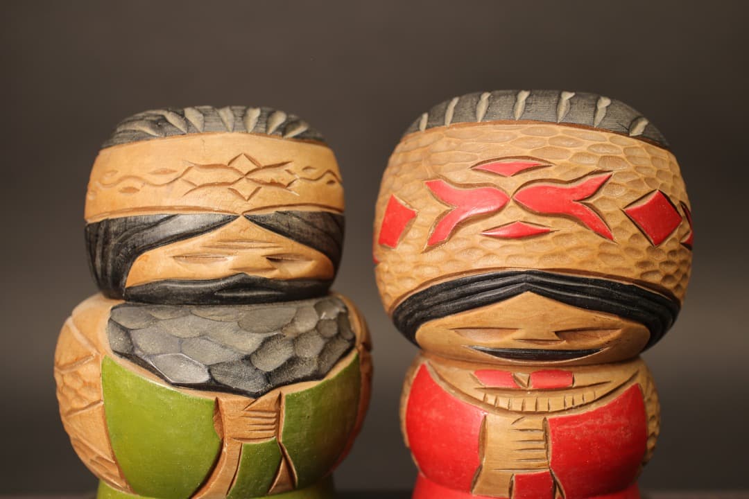 【即購入可】北海道／アイヌ／ニポポ人形／夫婦／骨董／古美術／郷土玩具／工芸／土産