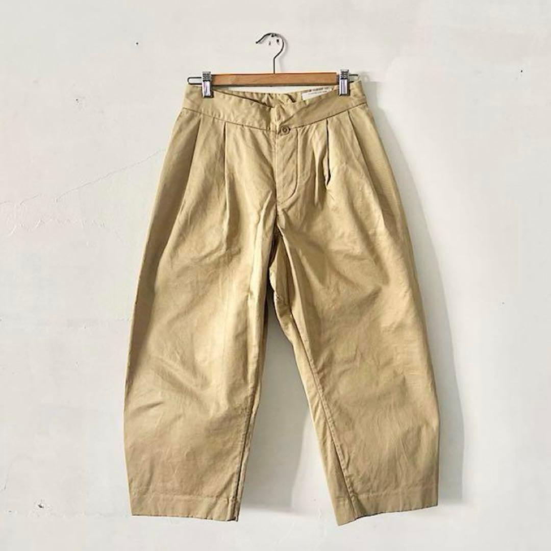 ⭐︎美品⭐︎YAECA ツータックパンツ　KUSAKI KHAKI　サイズS