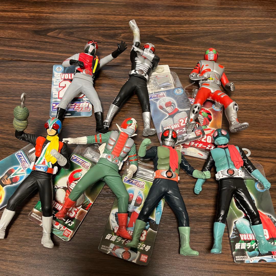 昭和仮面ライダーソフビ魂７体セット