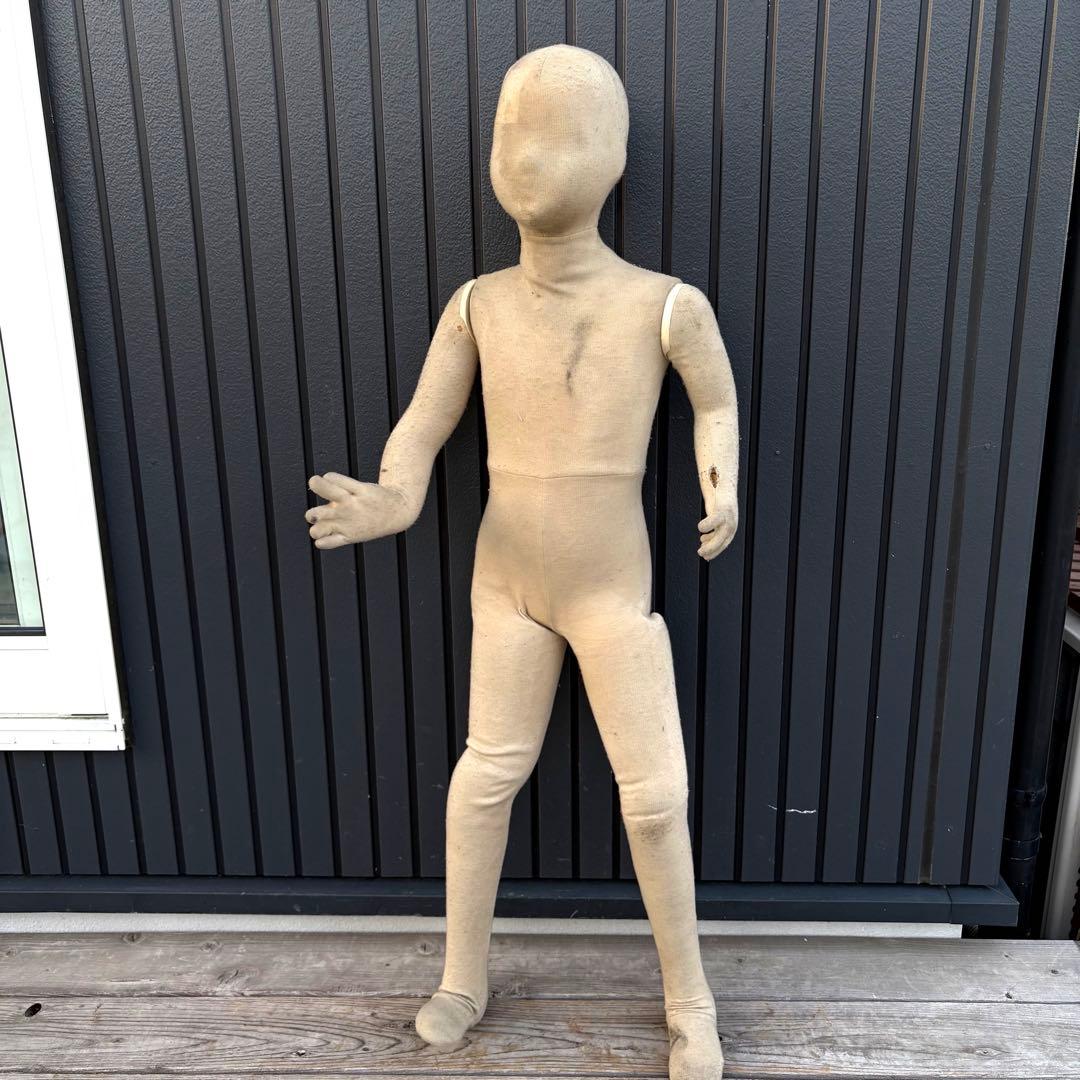 昭和レトロ 布製 子供マネキン 可動式トルソー 人体モデル 店舗什器ポージング