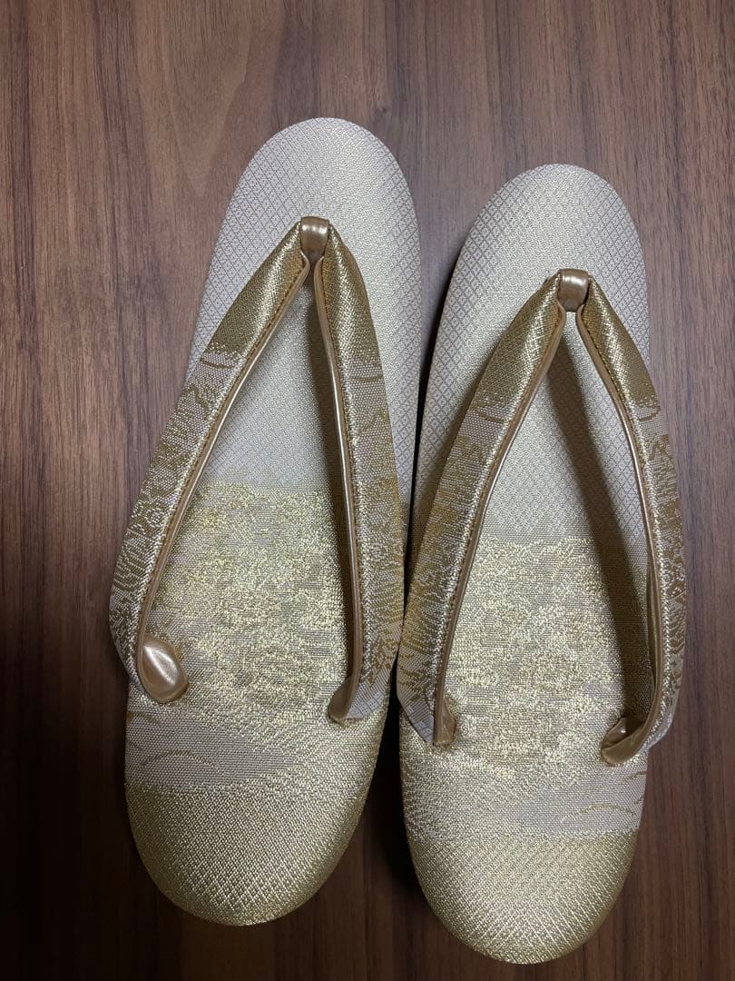 和装用　礼装　佐賀錦　Ｍ〜Ｌサイズ　留袖用 日本製 草履バッグ ゴールド 花柄