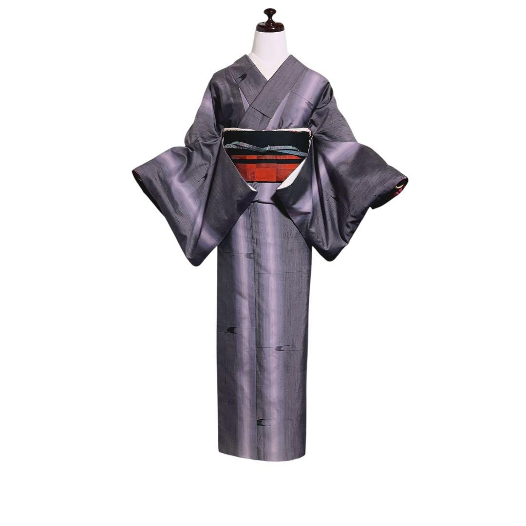 C*o様 未使用近い　美品　袷　正絹　生紬　琉球絣柄　小紋　フルセット