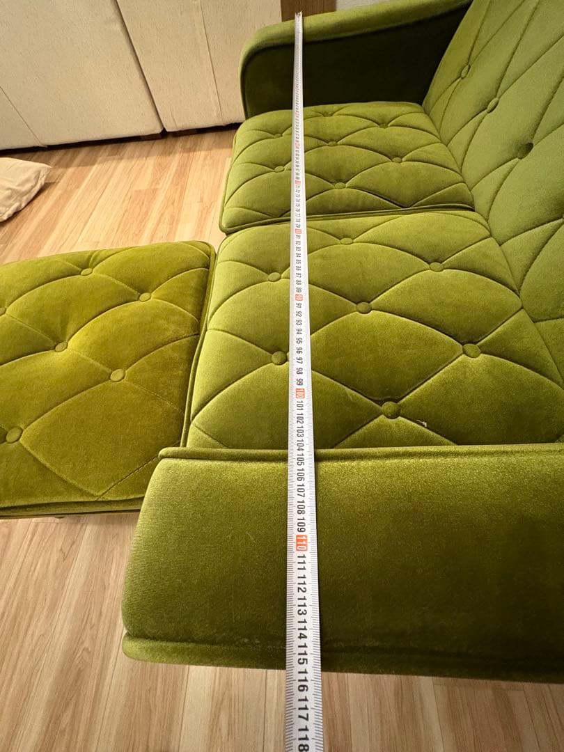 グリーン ベルベット ソファ