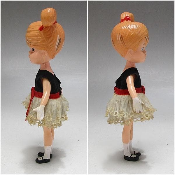 a0127-42女の子 少女 人形 フィギュア ヴィンテージ レトロ　当時物