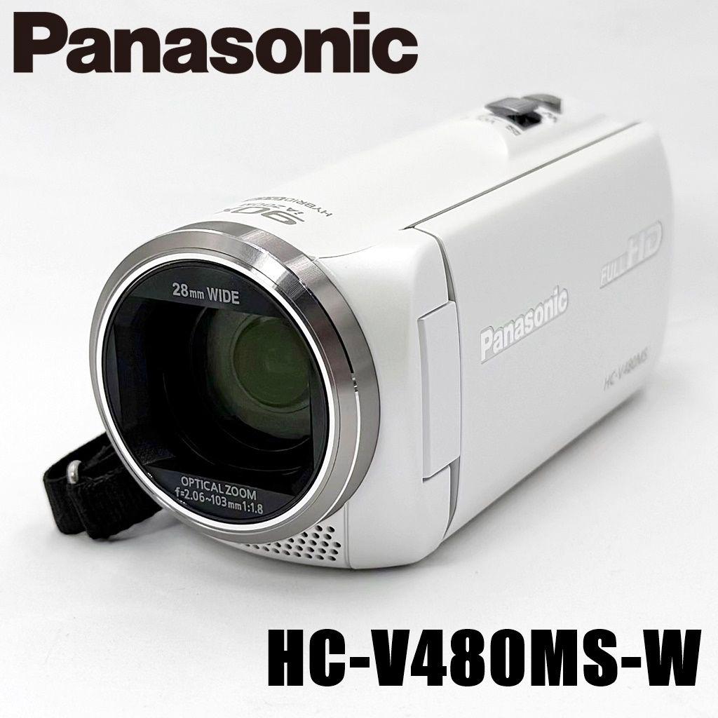 【美品】パナソニック HC-V480MS ホワイト ビデオカメラレコーダー 中古