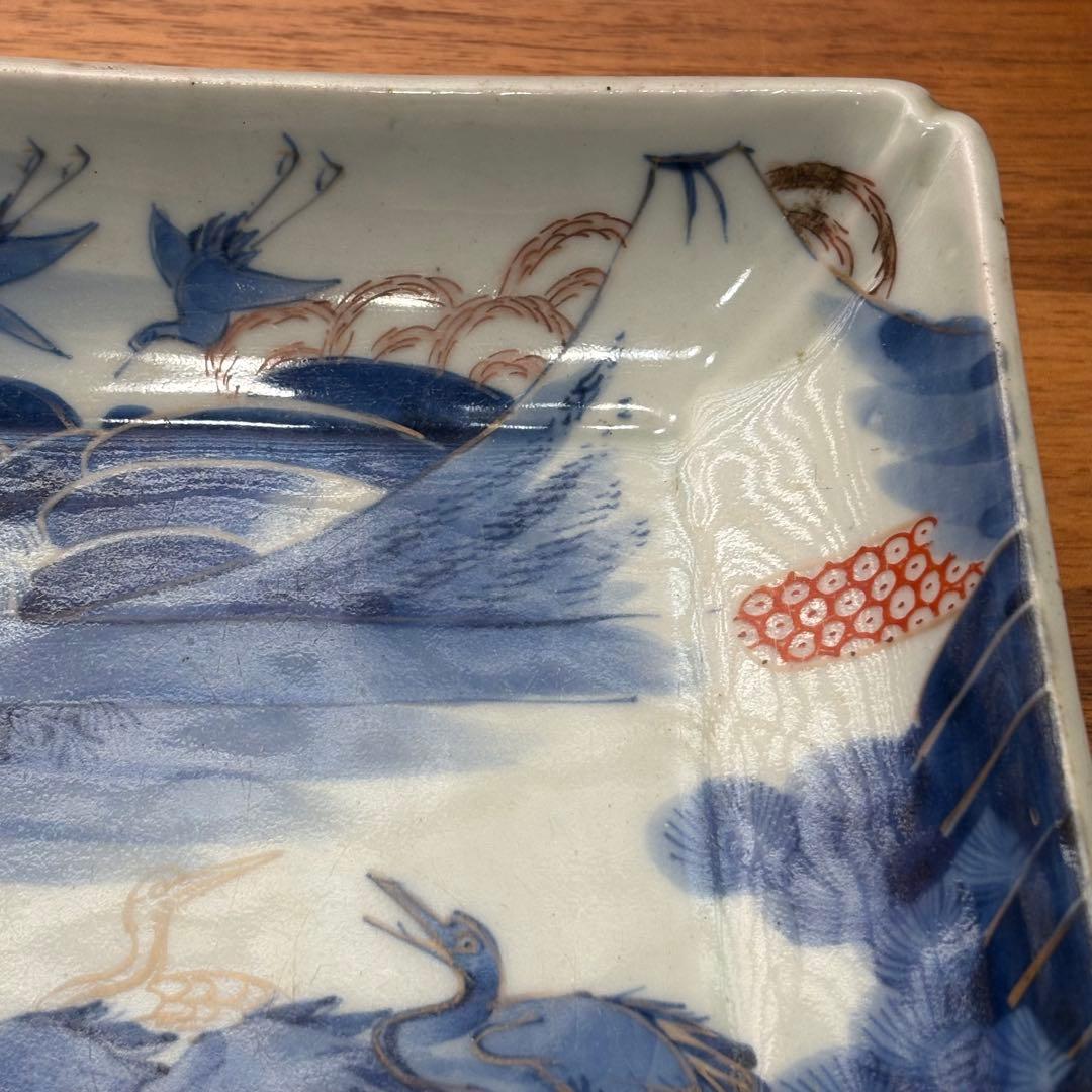 江戸時代　古伊万里　富士山　角皿