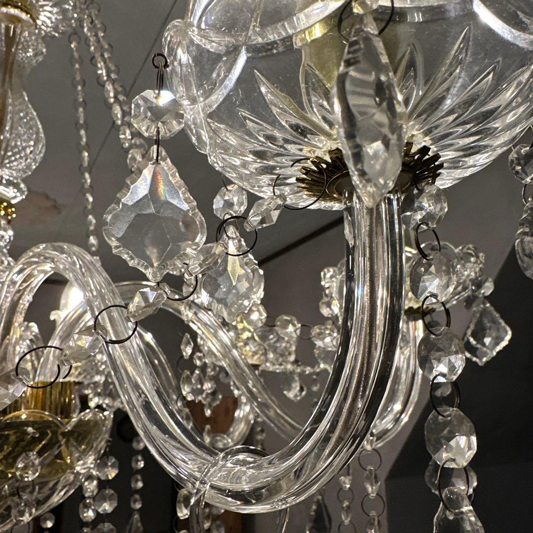 ヴィンテージ　美しすぎるガラスのシャンデリア　引き取り限定