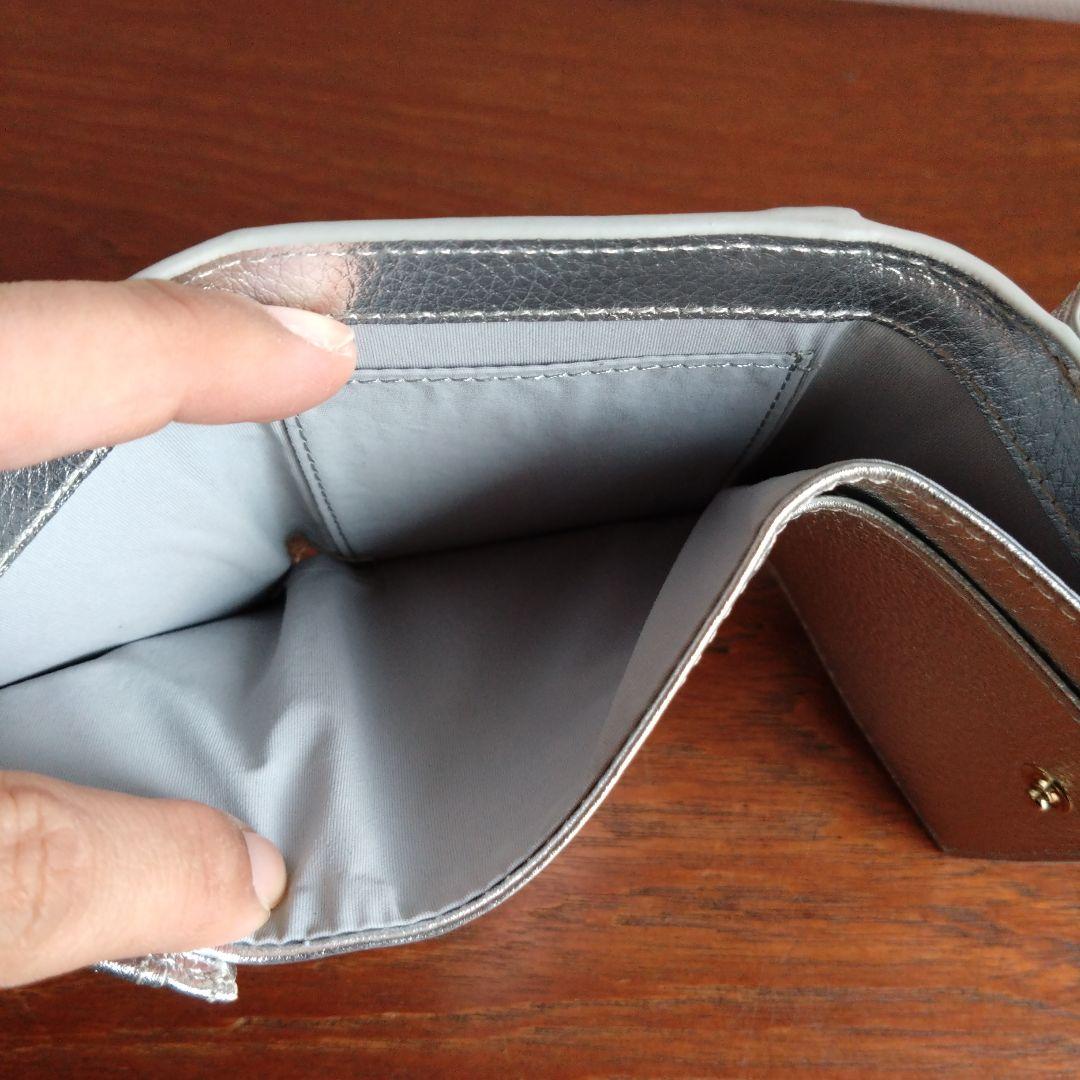 TOV　トーヴ　リボンデザイン　三つ折り財布　ミニウォレット　シルバー　イエナ