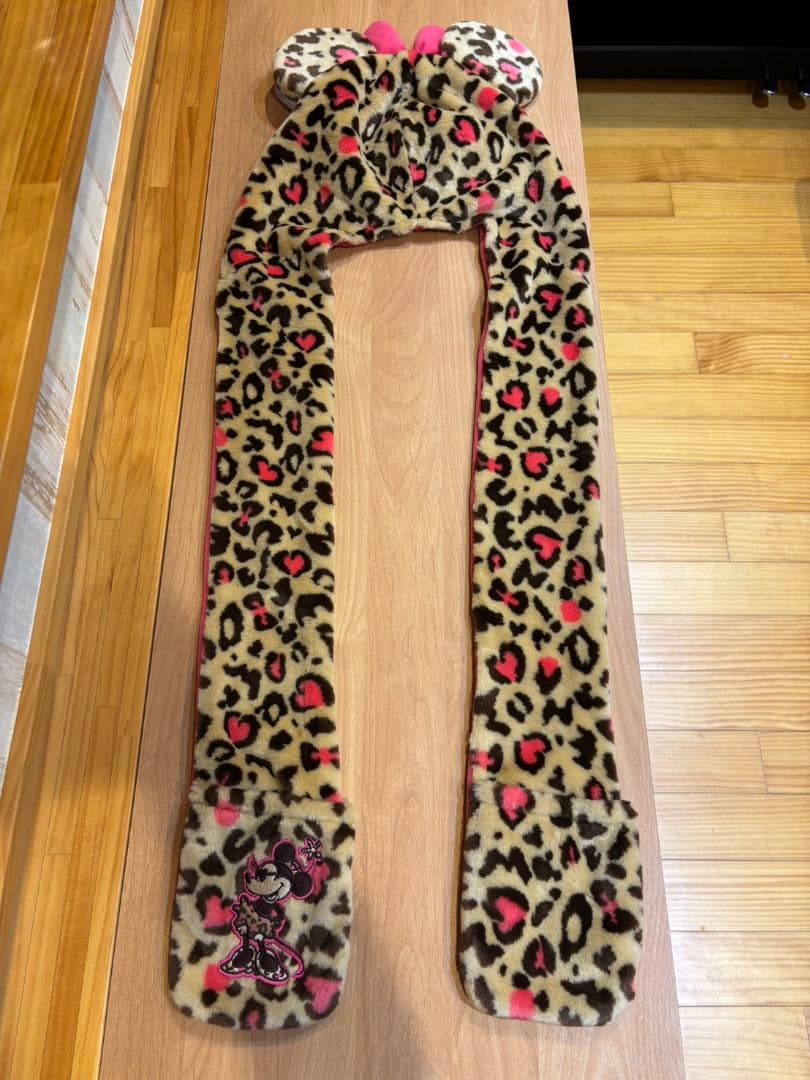 ミニーマウス ヒョウ柄キャップ